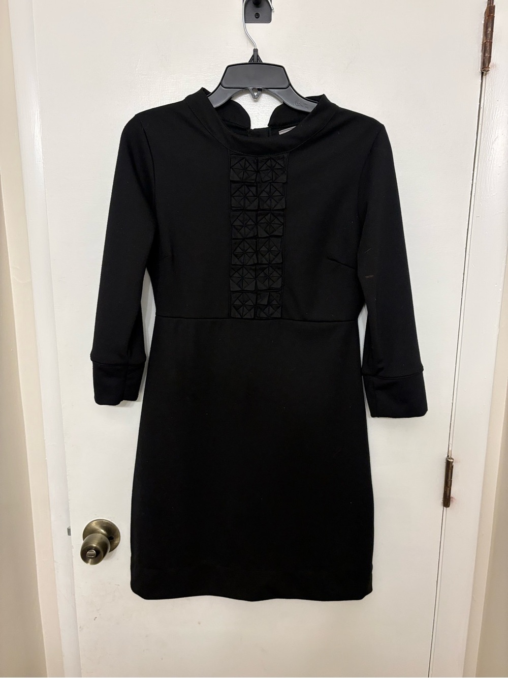 Zara Collection Black Origami Shift Dress M Mock Neck 60s Mod Corporate Goth